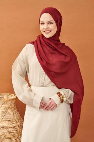 Riva Şal Tencel Bordo - Riva Şal - | Silk Home