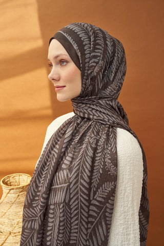 Riva Şal Tencel Boston Fern Antrasit - Riva Şal - | Silk Home