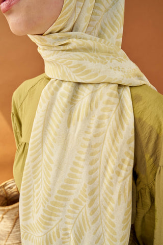 Riva Şal Tencel Boston Fern Krem - Riva Şal - | Silk Home