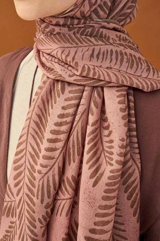 Riva Şal Tencel Boston Fern Pudra Vizon - Riva Şal - | Silk Home