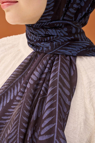 Riva Şal Tencel Boston Fern Siyah - Riva Şal - | Silk Home