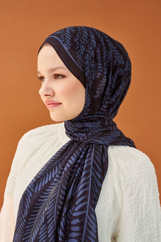 Riva Şal Tencel Boston Fern Siyah - Riva Şal - | Silk Home