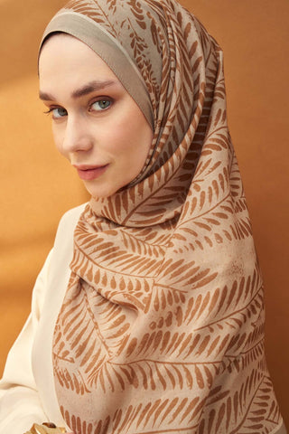 Riva Şal Tencel Boston Fern Vizon - Riva Şal - | Silk Home