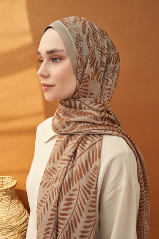 Riva Şal Tencel Boston Fern Vizon - Riva Şal - | Silk Home