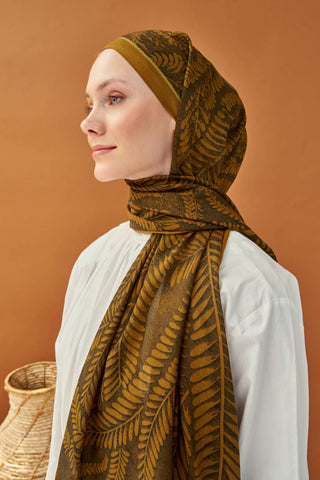 Riva Şal Tencel Boston Fern Зелёный Кофе