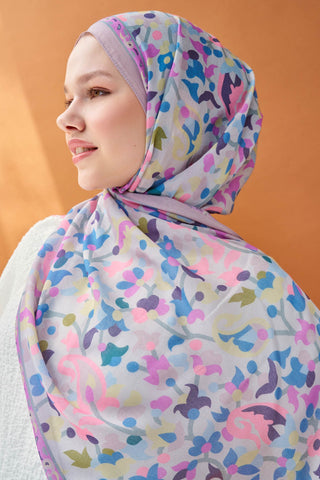 Riva Şal Tencel Botanical Floral Pudra - Riva Şal - | Silk Home