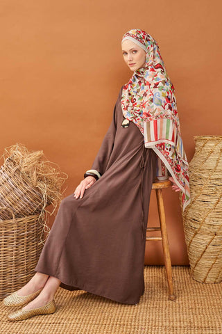 Riva Şal Tencel Botanical Floral Taş - Riva Şal - | Silk Home
