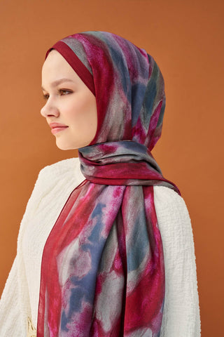 Riva Şal Tencel Cloud Bordo - Riva Şal - | Silk Home