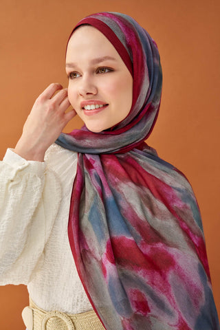 Riva Şal Tencel Cloud Bordo - Riva Şal - | Silk Home