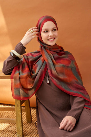 Riva Şal Tencel Cloud Füme - Riva Şal - | Silk Home