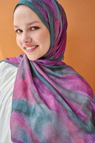 Riva Şal Tencel Cloud Fuşya - Riva Şal - | Silk Home