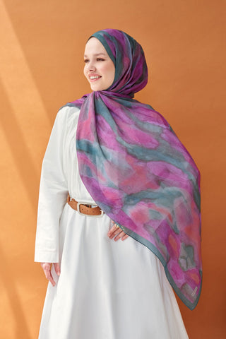 Riva Şal Tencel Cloud Fuşya - Riva Şal - | Silk Home