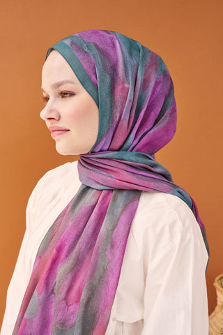 Riva Şal Tencel Cloud Fuşya - Riva Şal - | Silk Home