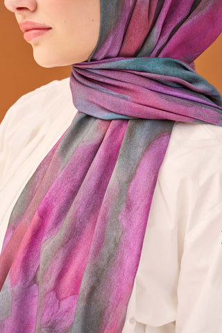 Riva Şal Tencel Cloud Fuşya - Riva Şal - | Silk Home