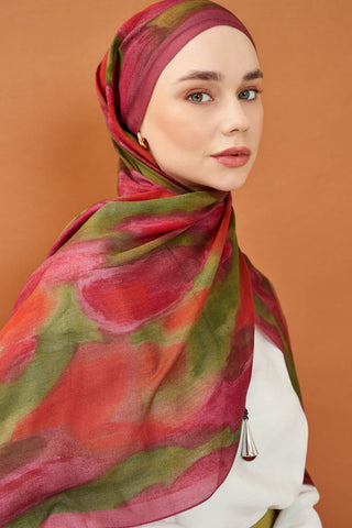 Riva Şal Tencel Cloud Koyu Pembe - Riva Şal - | Silk Home