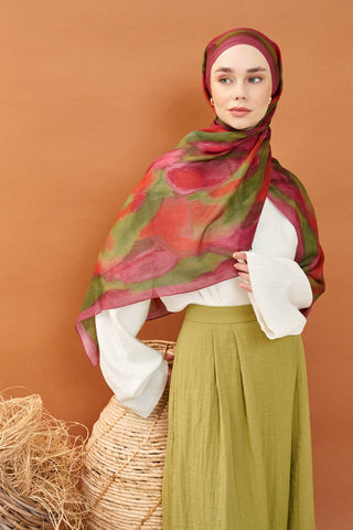 Riva Şal Tencel Cloud Koyu Pembe - Riva Şal - | Silk Home