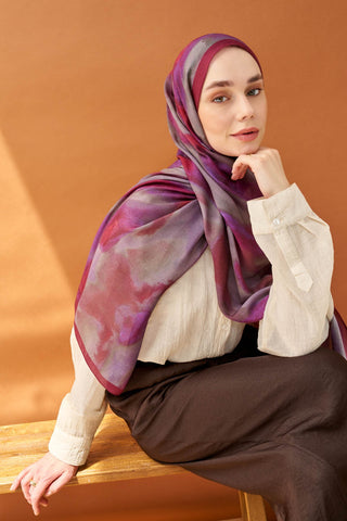 Riva Şal Tencel Cloud Mor - Riva Şal - | Silk Home