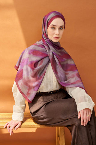 Riva Şal Tencel Cloud Mor - Riva Şal - | Silk Home