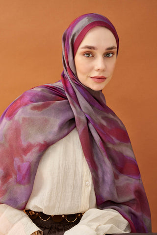 Riva Şal Tencel Cloud Mor - Riva Şal - | Silk Home