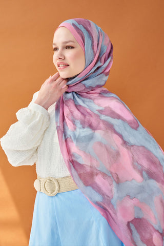 Riva Şal Tencel Cloud Pembe - Riva Şal - | Silk Home