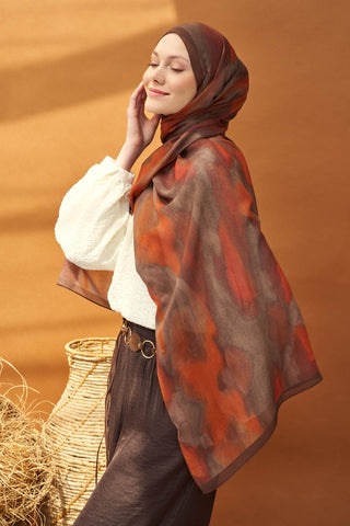 Riva Şal Tencel Cloud Turuncu - Riva Şal - | Silk Home