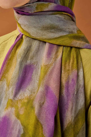 Riva Şal Tencel Cloud Yağ Yeşili - Riva Şal - | Silk Home