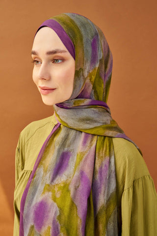 Riva Şal Tencel Cloud Yağ Yeşili - Riva Şal - | Silk Home
