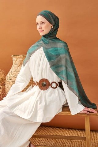 Riva Şal Tencel Cloud Yeşil - Riva Şal - | Silk Home