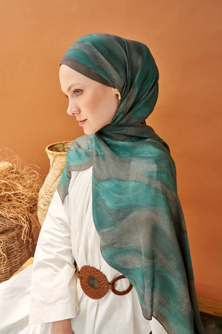 Riva Şal Tencel Cloud Yeşil - Riva Şal - | Silk Home