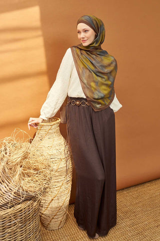 Riva Şal Tencel Cloud Zeytin Yeşili - Riva Şal - | Silk Home