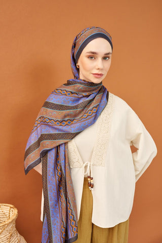 Riva Şal Tencel Ethnic Way Antrasit - Riva Şal - | Silk Home