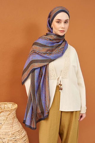 Riva Şal Tencel Ethnic Way Antrasit - Riva Şal - | Silk Home