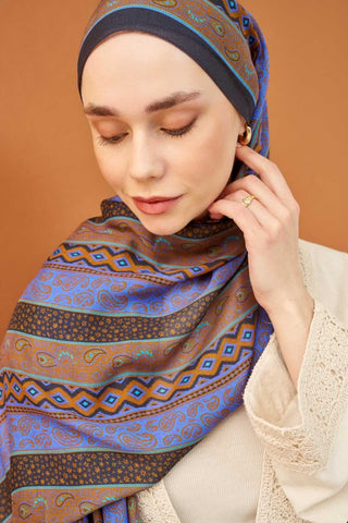 Riva Şal Tencel Ethnic Way Antrasit - Riva Şal - | Silk Home