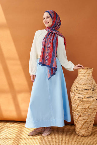 Riva Şal Tencel Ethnic Way Koyu Mavi - Riva Şal - | Silk Home