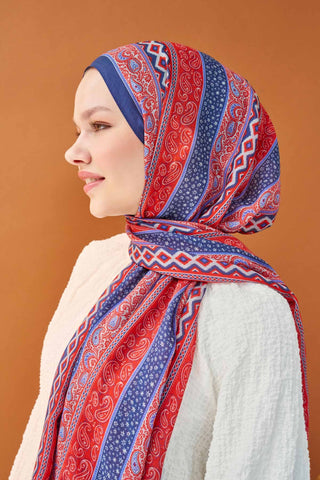 Riva Şal Tencel Ethnic Way Koyu Mavi - Riva Şal - | Silk Home