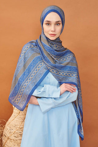 Riva Şal Tencel Ethnic Way Mavi - Riva Şal - | Silk Home