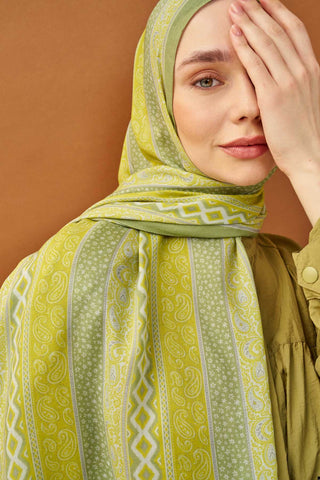Riva Şal Tencel Ethnic Way Sarı - Riva Şal - | Silk Home
