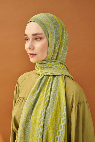 Riva Şal Tencel Ethnic Way Sarı - Riva Şal - | Silk Home
