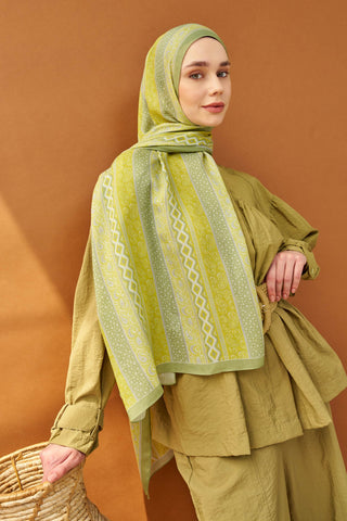 Riva Şal Tencel Ethnic Way Sarı - Riva Şal - | Silk Home