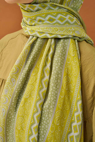 Riva Şal Tencel Ethnic Way Sarı - Riva Şal - | Silk Home