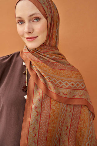 Riva Şal Tencel Ethnic Way Somon - Riva Şal - | Silk Home