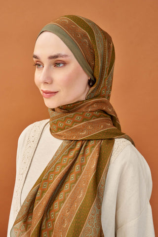 Riva Şal Tencel Ethnic Way Yeşil - Riva Şal - | Silk Home