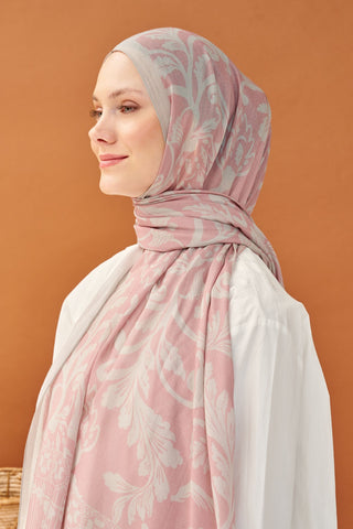 Riva Şal Tencel Floral Pembe - Riva Şal - | Silk Home