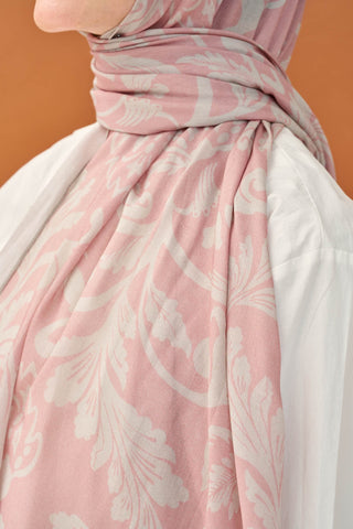 Riva Şal Tencel Floral Pembe - Riva Şal - | Silk Home