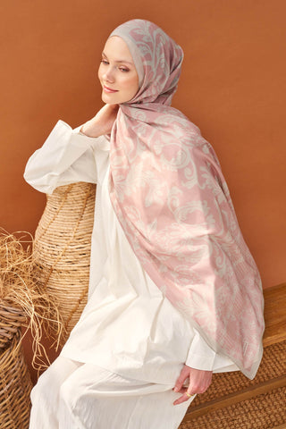 Riva Şal Tencel Floral Pembe - Riva Şal - | Silk Home