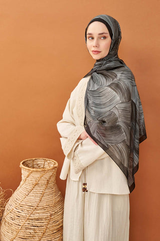 Riva Şal Tencel Flow Acı Kahve - Riva Şal - | Silk Home