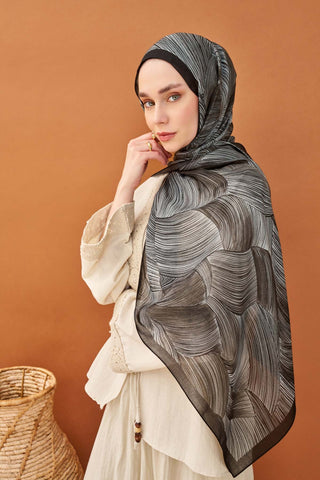 Riva Şal Tencel Flow Acı Kahve - Riva Şal - | Silk Home
