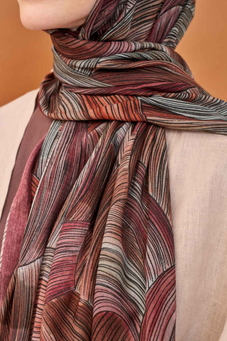 Riva Şal Tencel Flow Bordo - Riva Şal - | Silk Home