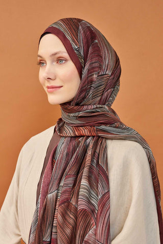 Riva Şal Tencel Flow Bordo - Riva Şal - | Silk Home