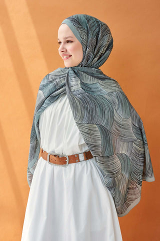Riva Şal Tencel Flow Buz Mavisi - Riva Şal - | Silk Home
